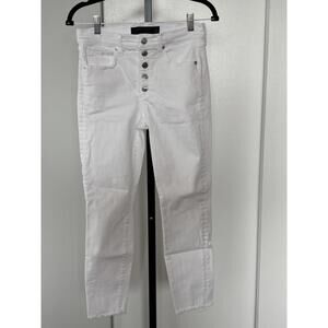 Veronica Beard Button Fly White Skinny Jeans 27/4